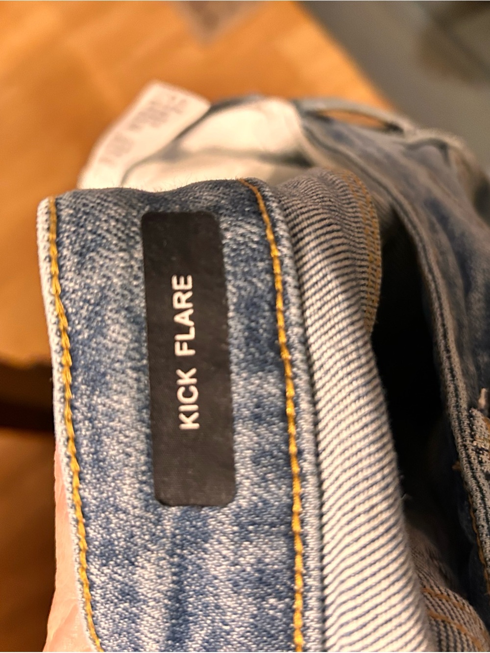 Judy Blue Mid Rise Vintage Wash Destroy Hem Kick Flare Denim Jeans 88979 - Picture 10 of 11